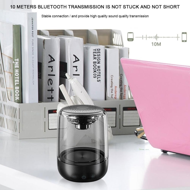 Coluna Bluetooth 5.0 C7 transparente com LED luminosa, subwoofer, TWS, som envolvente 6D, estéreo HIFI, áudio cool, C7