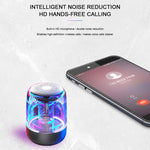 Coluna Bluetooth 5.0 C7 transparente com LED luminosa, subwoofer, TWS, som envolvente 6D, estéreo HIFI, áudio cool, C7