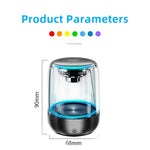 Coluna Bluetooth 5.0 C7 transparente com LED luminosa, subwoofer, TWS, som envolvente 6D, estéreo HIFI, áudio cool, C7