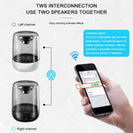 Coluna Bluetooth 5.0 C7 transparente com LED luminosa, subwoofer, TWS, som envolvente 6D, estéreo HIFI, áudio cool, C7
