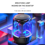Coluna Bluetooth 5.0 C7 transparente com LED luminosa, subwoofer, TWS, som envolvente 6D, estéreo HIFI, áudio cool, C7