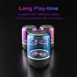 Coluna Bluetooth 5.0 C7 transparente com LED luminosa, subwoofer, TWS, som envolvente 6D, estéreo HIFI, áudio cool, C7