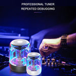 Coluna Bluetooth 5.0 C7 transparente com LED luminosa, subwoofer, TWS, som envolvente 6D, estéreo HIFI, áudio cool, C7