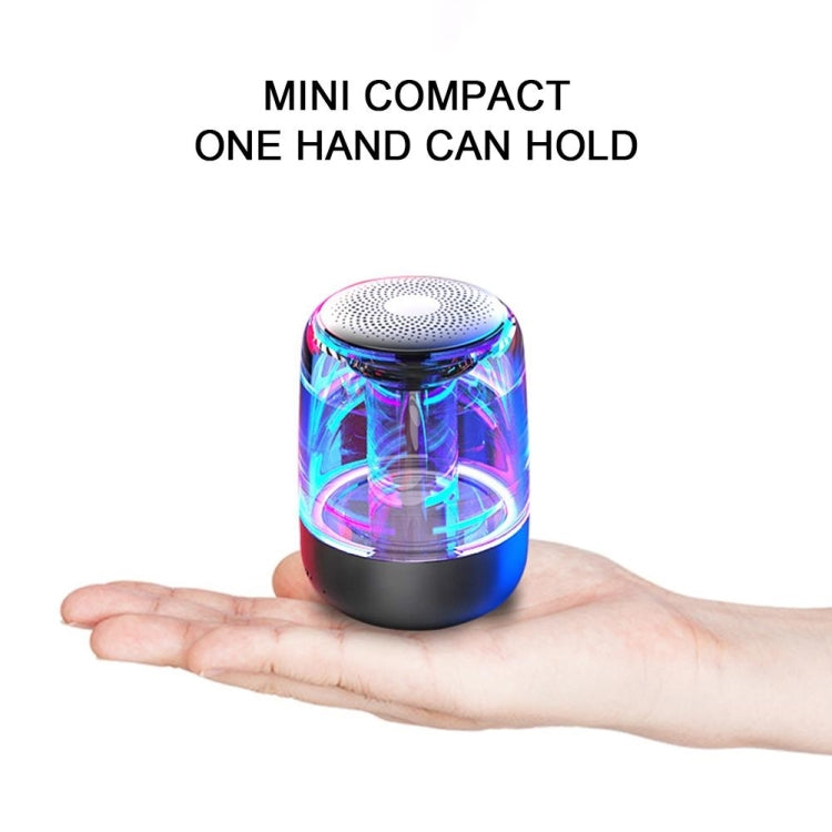 Coluna Bluetooth 5.0 C7 transparente com LED luminosa, subwoofer, TWS, som envolvente 6D, estéreo HIFI, áudio cool, C7