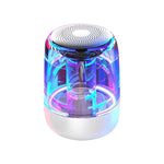 Coluna Bluetooth 5.0 C7 transparente com LED luminosa, subwoofer, TWS, som envolvente 6D, estéreo HIFI, áudio cool, C7