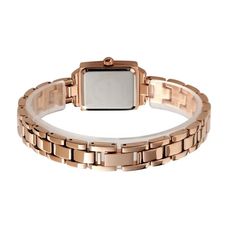 Relógio de Negócios e Moda SKMEI 1407 com Diamantes, Delicado e Elegante, Relógio Quadrado de Quartzo em Liga de Zinco para Mulher, Prateado