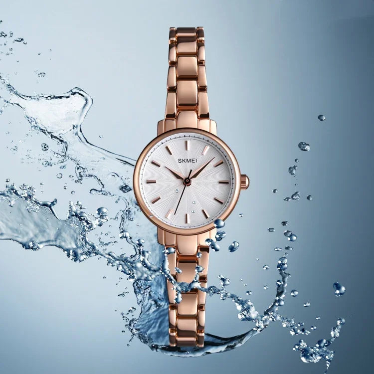 Relógio de Quartzo Feminino Skmei 1410, Relógio de Moda Europeu e Americano, Relógio de Negócios e Lazer com Correia de Aço para Senhora