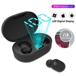 Auricular Sem Fios TWS E6S com Ecrã LED Bluetooth V5.3, Auscultadores Estéreo à Prova de Água, E6S (Preto)