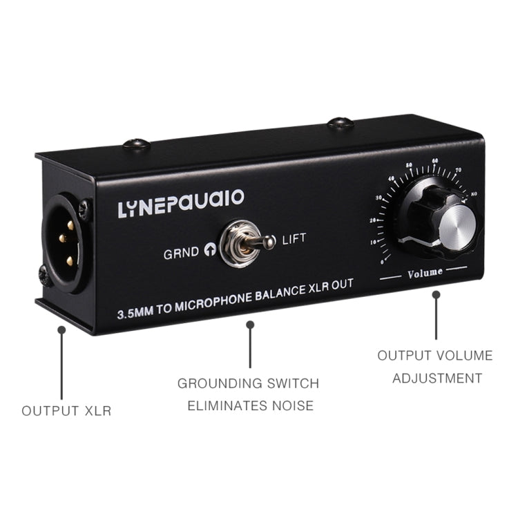 B012 Conversor Profissional de Sinal Estéreo para Saída de Sinal Balanceado para Microfone