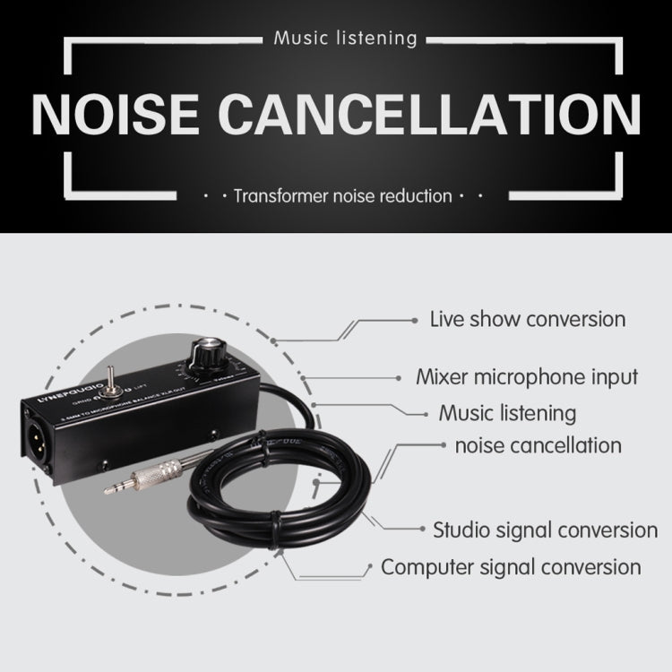 B012 Conversor Profissional de Sinal Estéreo para Saída de Sinal Balanceado para Microfone