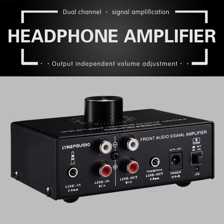 Amplificador de Sinal Estéreo Frontal B015 Amplificador para Auscultadores e Colunas Fonte de Áudio Dupla, B015
