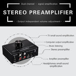 Amplificador de Sinal Estéreo Frontal B015 Amplificador para Auscultadores e Colunas Fonte de Áudio Dupla, B015