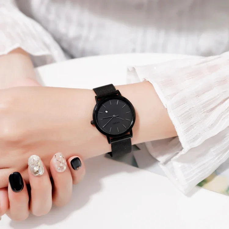 Relógio Feminino de Negócios Simples e Elegante SKMEI 1530 de Moda Europeia e Americana, Relógio de Quartzo Fino para Estudantes