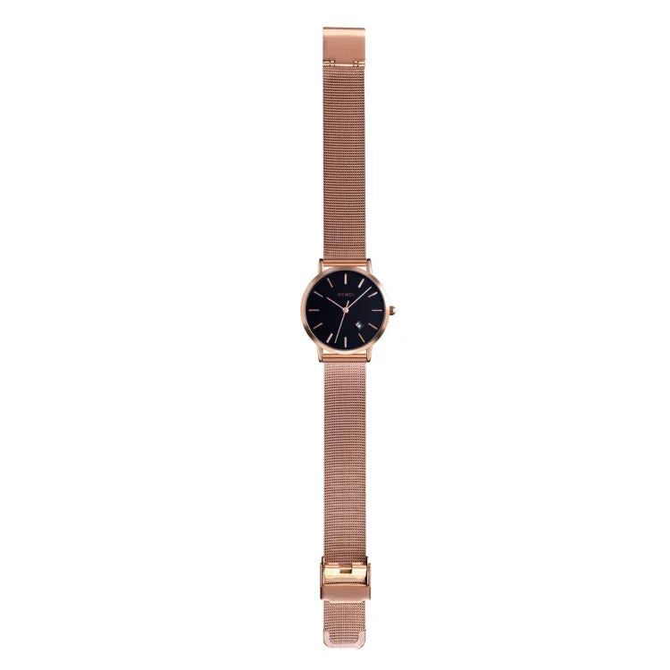 Relógio Feminino de Negócios Simples e Elegante SKMEI 1530 de Moda Europeia e Americana, Relógio de Quartzo Fino para Estudantes