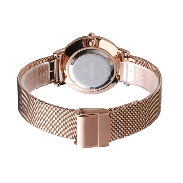 Relógio Feminino de Negócios Simples e Elegante SKMEI 1530 de Moda Europeia e Americana, Relógio de Quartzo Fino para Estudantes