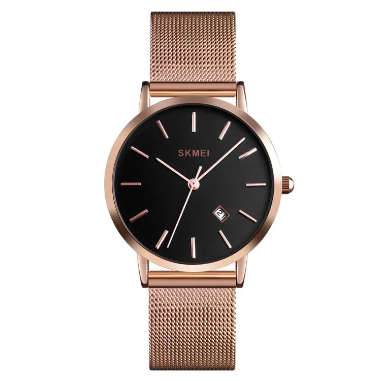 Relógio Feminino de Negócios Simples e Elegante SKMEI 1530 de Moda Europeia e Americana, Relógio de Quartzo Fino para Estudantes
