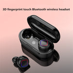 Auricular Bluetooth TWS com Toque por Impressão Digital, Ecrã LED de Bateria e Caixa de Carregamento