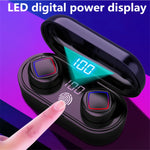 Auricular Bluetooth TWS com Toque por Impressão Digital, Ecrã LED de Bateria e Caixa de Carregamento
