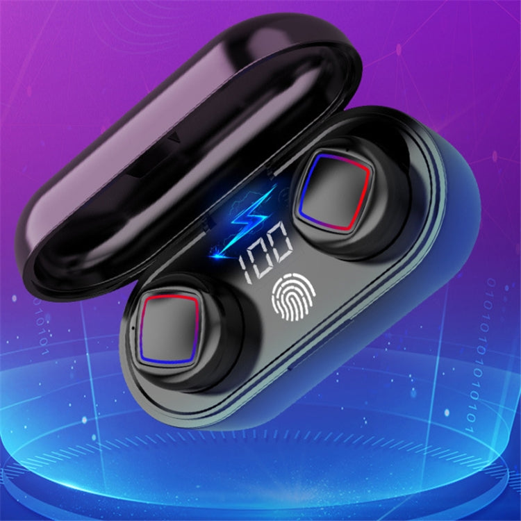 Auricular Bluetooth TWS com Toque por Impressão Digital, Ecrã LED de Bateria e Caixa de Carregamento