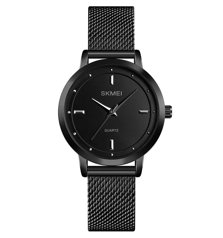 Relógio Feminino Casual de Moda Simples SKMEI 1528 com Escala de Malha
