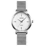 Relógio Feminino Casual de Moda Simples SKMEI 1528 com Escala de Malha