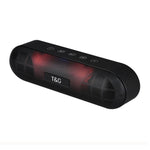 Coluna Bluetooth portátil T&G TG148, áudio estéreo, graves potentes, lanterna LED, coluna sem fios