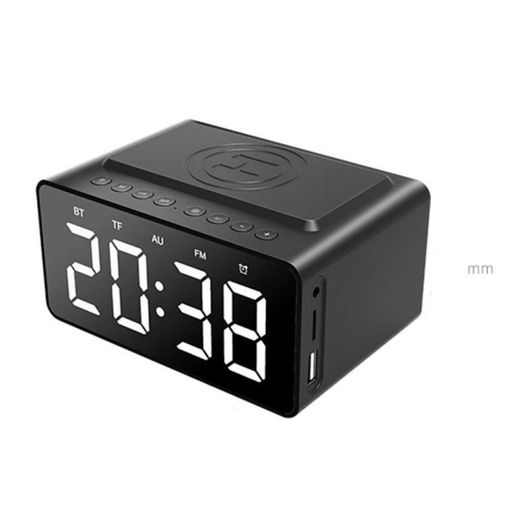 Coluna Bluetooth AEC BT508 com Carregamento Sem Fios, Relógio Despertador LED e Power Bank Três em Um