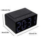 Coluna Bluetooth AEC BT508 com Carregamento Sem Fios, Relógio Despertador LED e Power Bank Três em Um