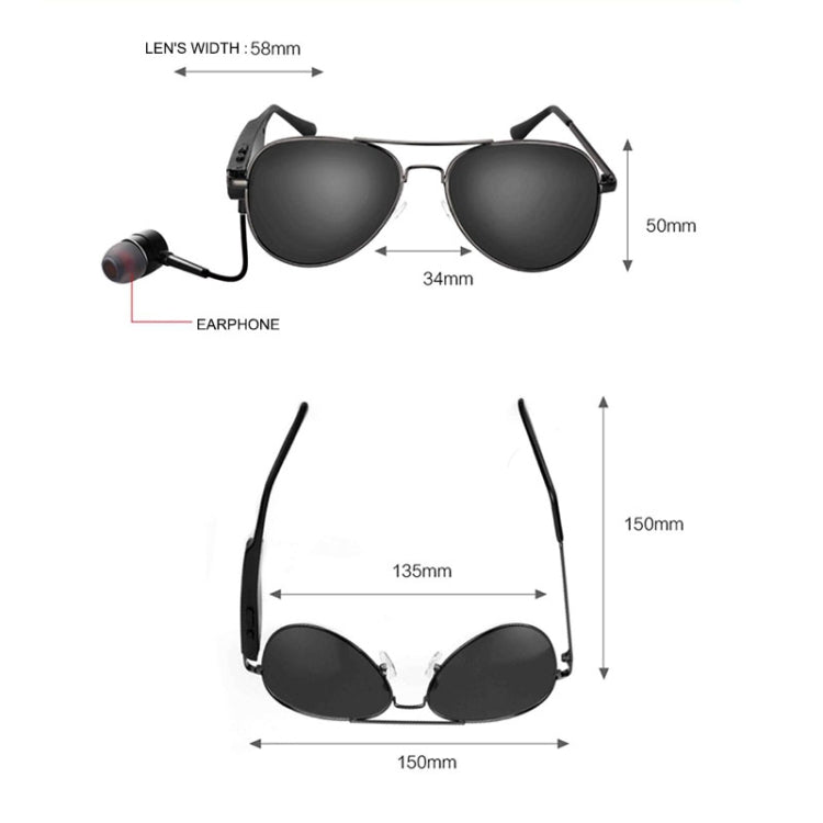 Auricular Sem Fios A8 Bluetooth, Auscultadores de Sol Música, Óculos Inteligentes com Microfone, A8