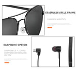 Auricular Sem Fios A8 Bluetooth, Auscultadores de Sol Música, Óculos Inteligentes com Microfone, A8