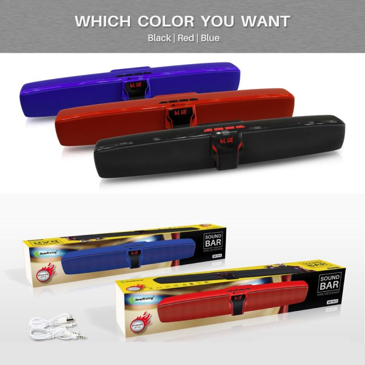 Nova coluna Bluetooth Rixing NR7017 TWS portátil 10W com som estéreo envolvente, barra de som, microfone