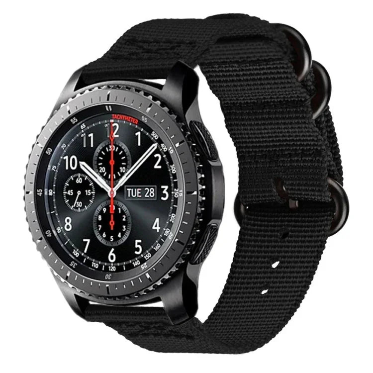 Correia de Nylon com Três Argolas para Samsung Galaxy Watch Active 22mm / S3, para Samsung Galaxy Watch Active 2 22mm / Gear S3