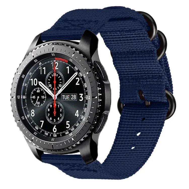 Correia de Nylon com Três Argolas para Samsung Galaxy Watch Active 22mm / S3, para Samsung Galaxy Watch Active 2 22mm / Gear S3