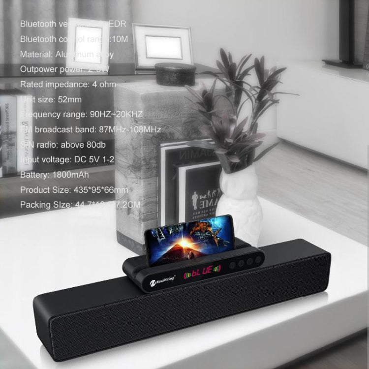 Coluna Portátil Bluetooth Newrixing NR5017 LED TWS Sistema de Som Altifalante 10W Estéreo Surround