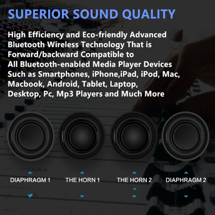 Coluna Portátil Bluetooth Newrixing NR5017 LED TWS Sistema de Som Altifalante 10W Estéreo Surround