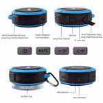 Coluna de Carro Bluetooth Sem Fios C6a Outdoor Chuck com Ventosa, Suporta Cartão TF