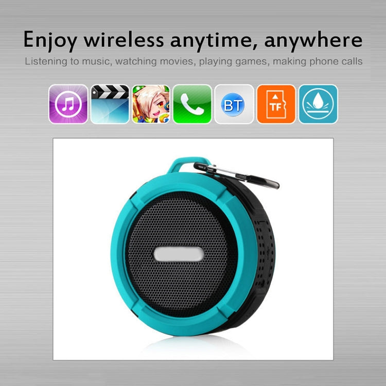 Coluna de Carro Bluetooth Sem Fios C6a Outdoor Chuck com Ventosa, Suporta Cartão TF