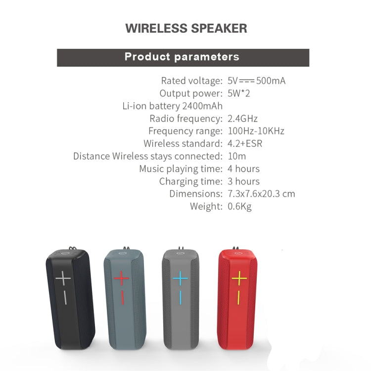 Coluna Portátil Bluetooth P15 10W Sistema de Som Estéreo para Exterior, Suporta TF e FM