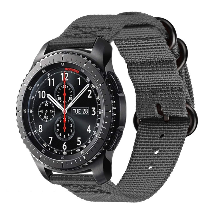 For Samsung Galaxy Watch Active 20mm S3 Nylon Three-ring Strap, For Samsung Galaxy Watch Active 2 20mm / Gear S3