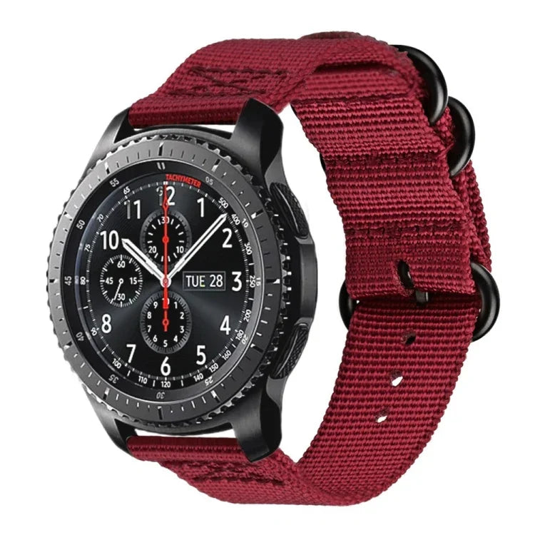 Correia de Nylon com Três Argolas para Samsung Galaxy Watch Active 20mm S3, para Samsung Galaxy Watch Active 2 20mm / Gear S3