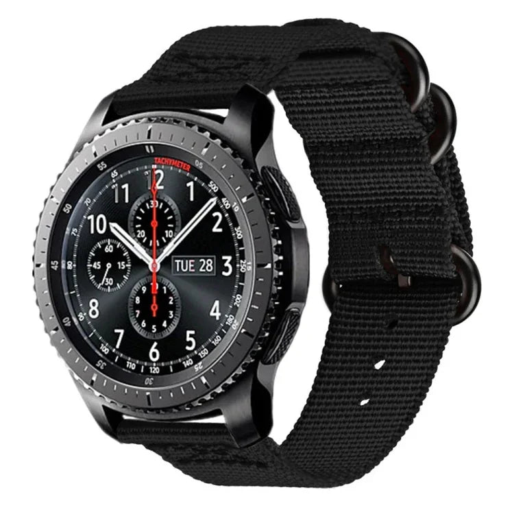 Correia de Nylon com Três Argolas para Samsung Galaxy Watch Active 18mm S3, para Samsung Galaxy Watch Active 2 18mm / Gear S3