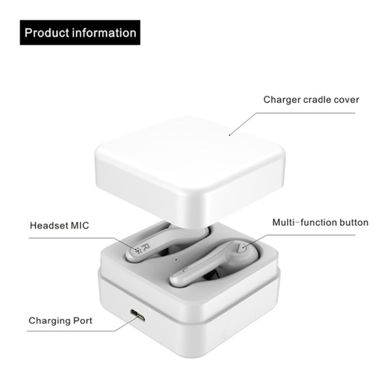 Auriculares Bluetooth TWS T88 mini com controlo tátil, HiFi, auriculares sem fios com caixa de carregamento