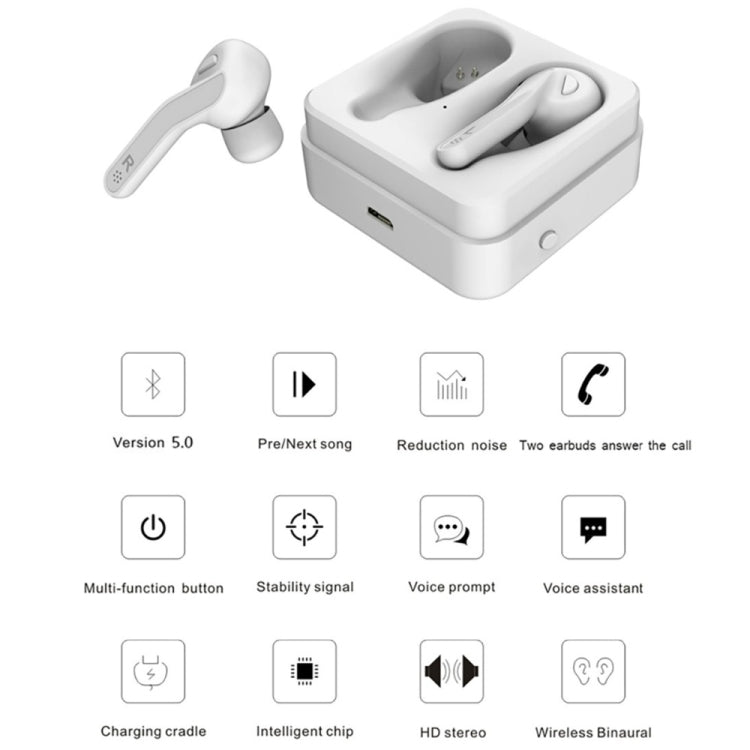 Auriculares Bluetooth TWS T88 mini com controlo tátil, HiFi, auriculares sem fios com caixa de carregamento