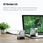 Colunas Bluetooth Transparentes Portáteis TWS BT628 10W com Base Magnética Ligável Subwoofer Estéreo para Exterior
