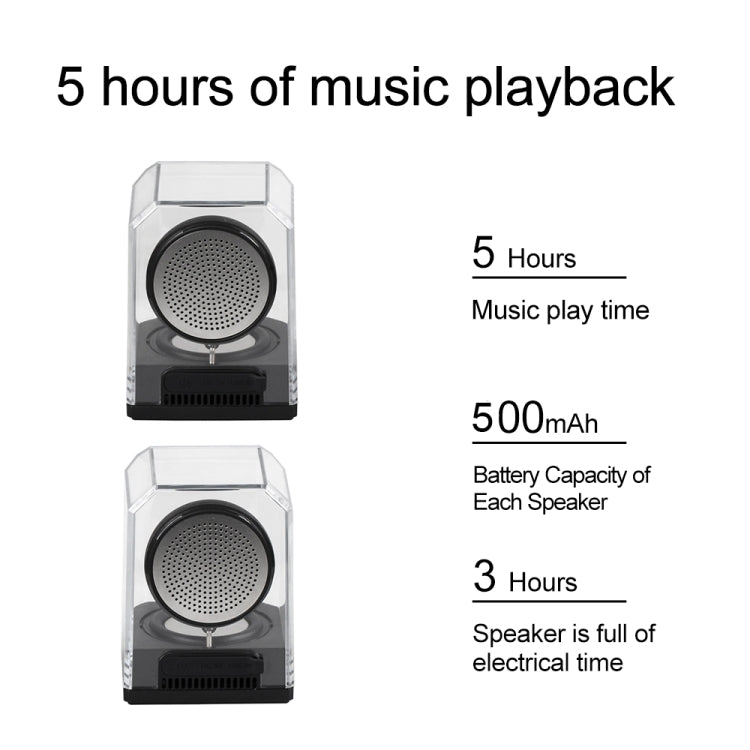 Colunas Bluetooth Transparentes Portáteis TWS BT628 10W com Base Magnética Ligável Subwoofer Estéreo para Exterior
