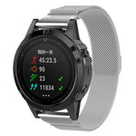 For Garmin Fenix 5 Milan Metal Stainless Steel Metal Watchband （Silver）, 20MM, 22MM, 26MM