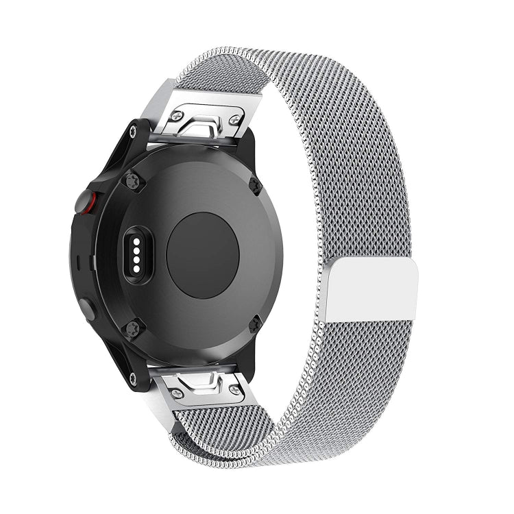 For Garmin Fenix 5 Milan Metal Stainless Steel Metal Watchband （Silver）, 20MM, 22MM, 26MM