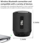 Coluna de Música Sem Fios Portátil T&G TG129 Mãos Livres com Microfone, Suporta Cartão TF e FM