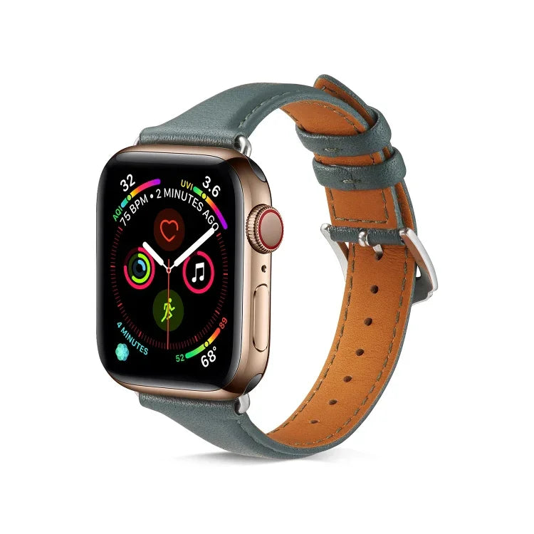 Para Apple Watch 3 / 2 / 1 Gerações 38mm Correia Fina de Couro Universal