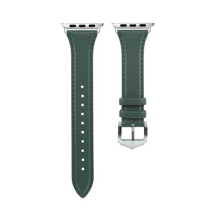 Para Apple Watch 3 / 2 / 1 Gerações 38mm Correia Fina de Couro Universal